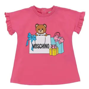 Moschino Baby Girls Bear and Gift Print T-shirt Pink 12M