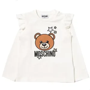 Moschino Baby Girls Bear Print T-shirt White 2Y