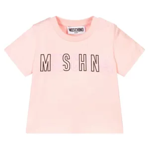 Moschino Baby Girls Logo T-shirt Pink 12/18m