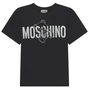 Moschino Boys Bear Logo T-shirt Black 10Y