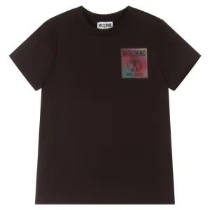 Moschino Boys Iridescent Logo T-shirt Black 4Y
