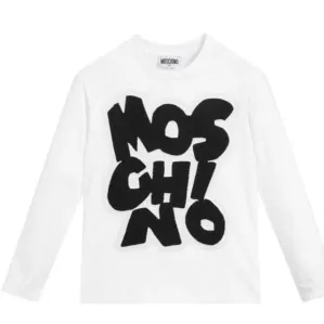 Moschino Boys Logo Graphic Print T-shirt White 8Y