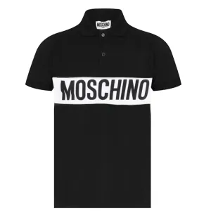 Moschino Boys Logo Panelled Polo Black 10Y