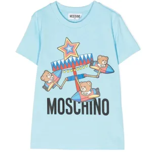 Moschino Boys Teddy Bear Rocket Print T-shirt Blue 10A