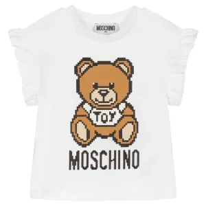 Moschino Girls Bear T-shirt White 10Y