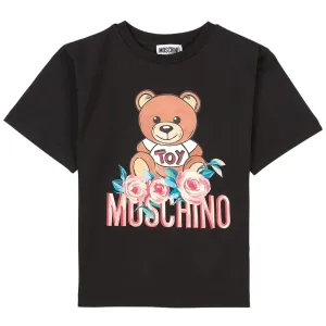 Moschino Girls Maxi Floral Bear T-shirt Black 4Y