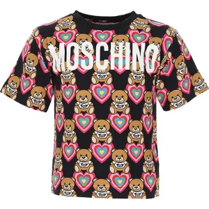 Moschino Girls Teddy Heart T-shirt Black 10Y