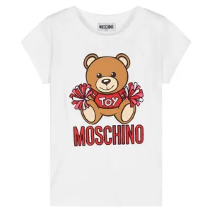 Moschino Girls Toy Bear Pom-pom T-shirt White 8Y