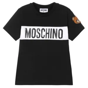 Moschino Unisex Kids Logo Bear T-shirt Black 4Y