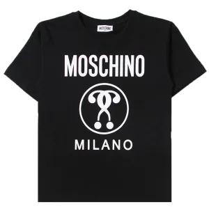 Moschino Unisex Kids Logo T-shirt Black 10Y