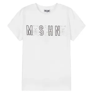 Moschino Unisex Kids Logo T-shirt White 10Y #10240