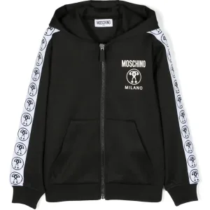 Moschino Boys Tape Logo Hoodie in Black 10A