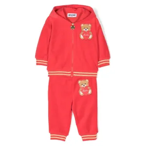 Moschino Baby Girls Teddy Tracksuit Set in Red 2A Poppy