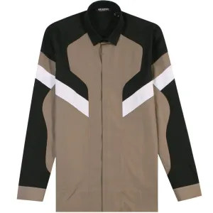 Neil Barrett Men's Pattern Shirt Khaki Grey M