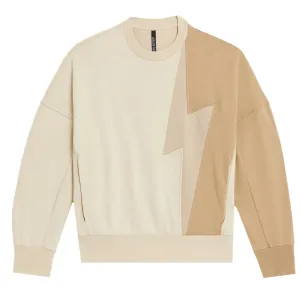 Neil Barrett Mens Tri-colour Thunderbolt Sweater Beige S