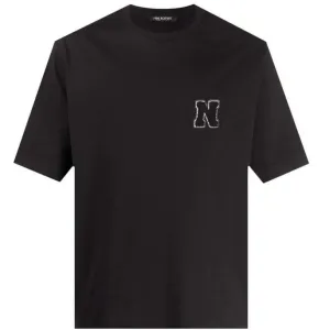 Neil Barrett Men's Applique Patch T-shirt Black Small #1086281