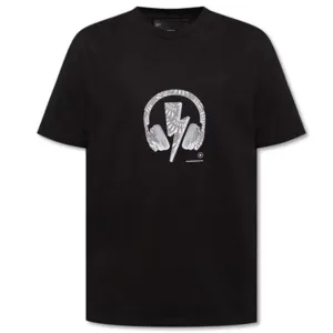 Neil Barrett Mens Dj Bolt T-shirt Black L