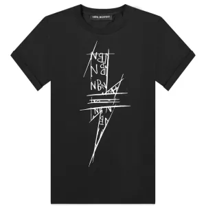 Neil Barrett Men's Graphic Lighting Print T-shirt Black XS