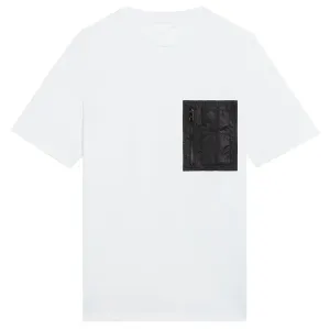 Neil Barrett Men's Minimalist Jersey Nylon Pocket T-shirt White M