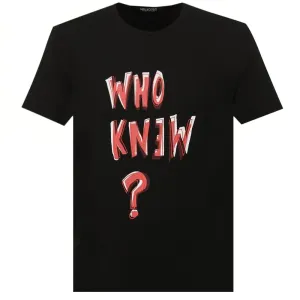Neil Barrett Men's Who Knew Logo T-shirt Black L