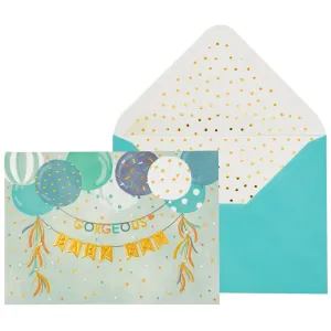 Baby Boy Banners & Balloons New Baby Card