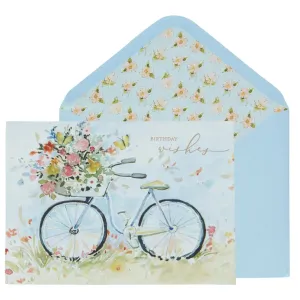 Bicycle with Flowers Birthday Card