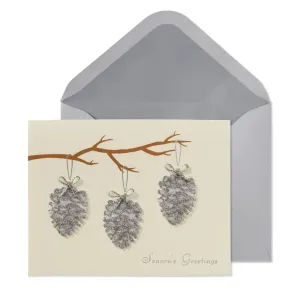 Branch with Pinecones Christmas Card