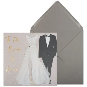 Bride & Groom Outfits Wedding Card