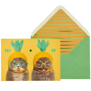Cat Friends in Hats Friendship Card