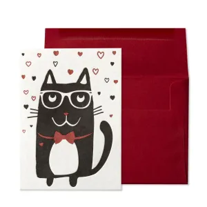 Cat With Glasses Valentine's Day Card