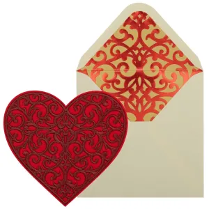 Embroidered Hearts Valentine's Day Card