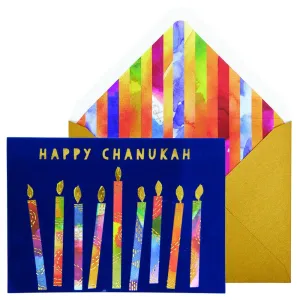 Festive Candles Hanukkah Card