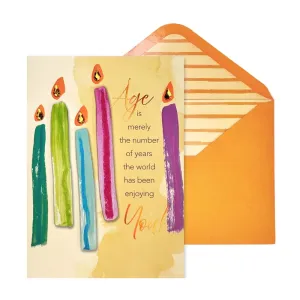 Five Candles and Lettering Birthday Card