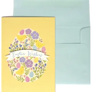 Floral Egg With Banner Easter Card