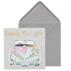 Happily Ever After Car Wedding Card