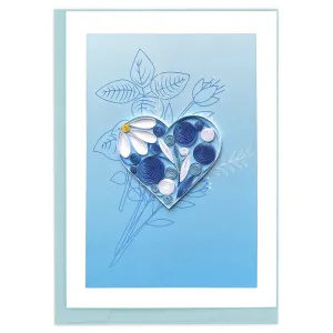 Heart on Blue Quilling Blank Card