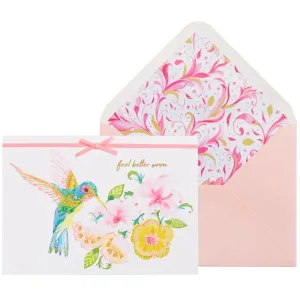 Hummingbird and Lily Get Well Card