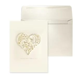 Ivory Heart Quilling Wedding Card
