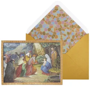 Mosaic Nativity Scene Christmas Card