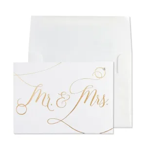 Mr and Mrs with Ring Wedding Card