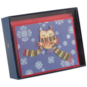 Owl in Scarf 10 Count Boxed Christmas Cards
