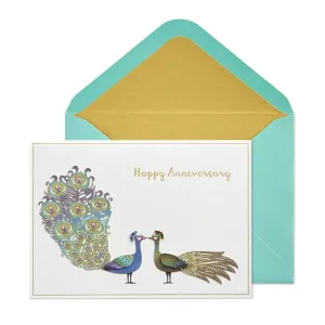 Peacocks Anniversary Card
