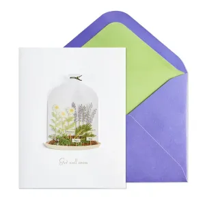 Plants in Cloche Get Well Card