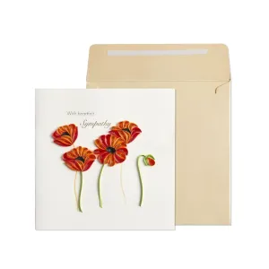 Poppies Quilling Sympathy Card