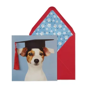 Pup in Grad Hat Graduation Card
