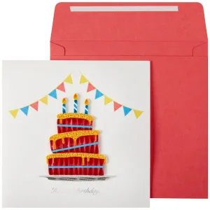 Red Cake Quilling Birthday Card #943909