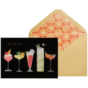 Row of Cocktails Birthday Card