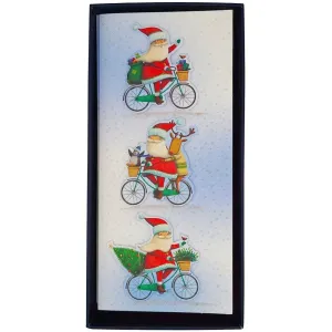 Santas on Bicycles 8 Count Boxed Christmas Cards