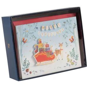Sleigh Gifts and Deer 10 Count Boxed Christmas Cards