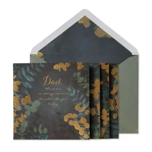 Dad Gold Leaves Greeting Card